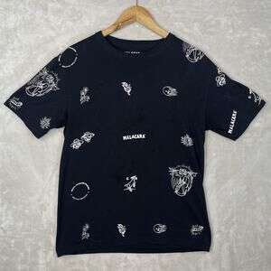 Malacara Mezcal Oaxaqueño Black Men's Med AOP T Shirt Tee Devil Agave Tattoo